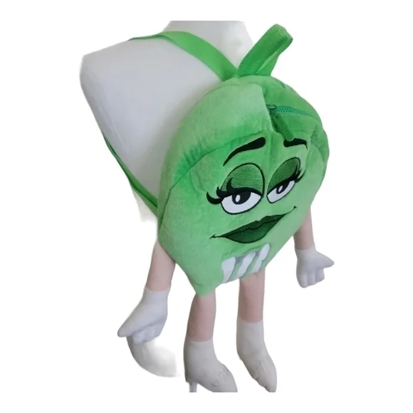 M&M World Green Adjustable Plush Backpack NWT - Picture 4 of 11